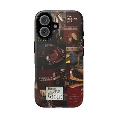 Dark Red and Black Aesthetic Tough Phone Case