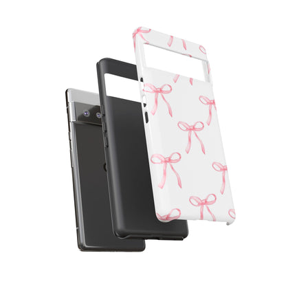 Pink Bows White Tough Phone Case