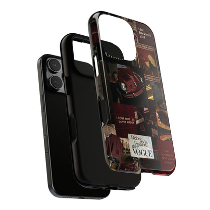 Dark Red and Black Aesthetic Tough Phone Case