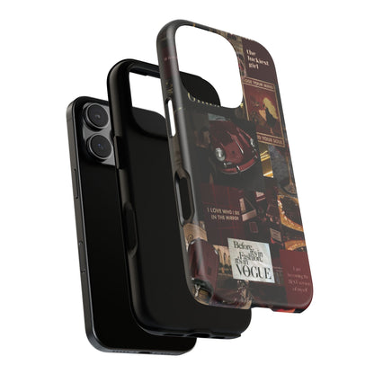 Dark Red and Black Aesthetic Tough Phone Case