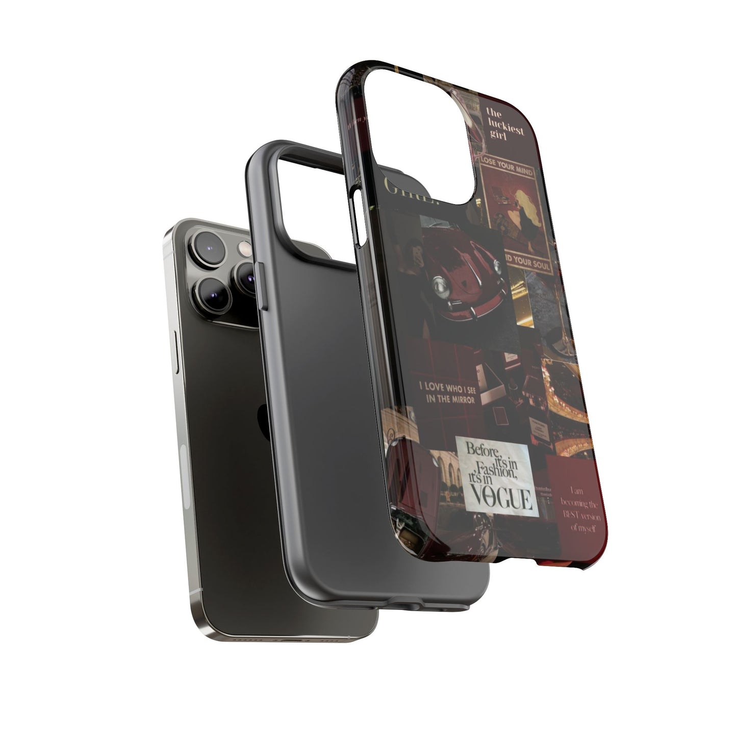 Dark Red and Black Aesthetic Tough Phone Case