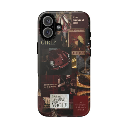 Dark Red and Black Aesthetic Tough Phone Case