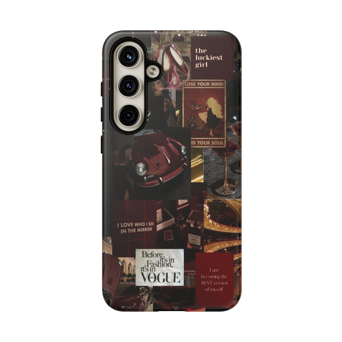 Dark Red and Black Aesthetic Tough Phone Case