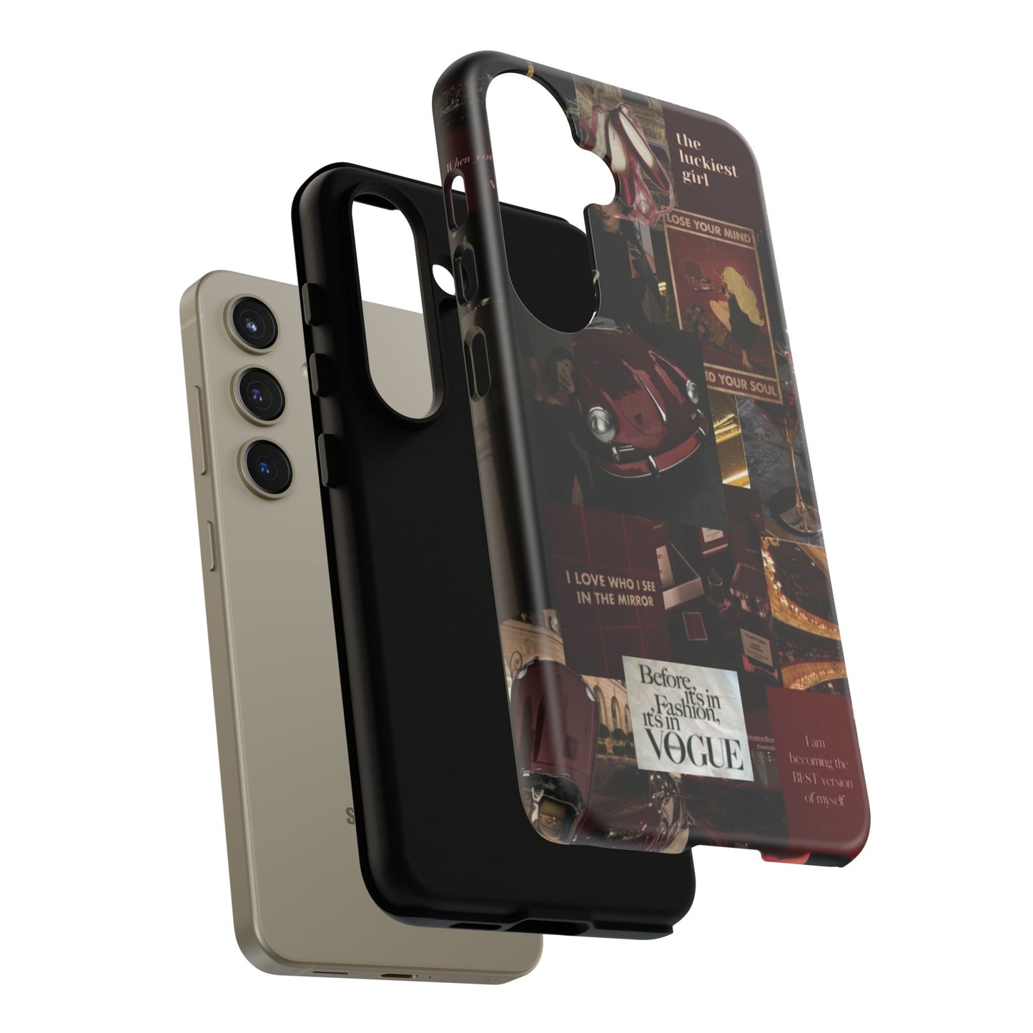 Dark Red and Black Aesthetic Tough Phone Case