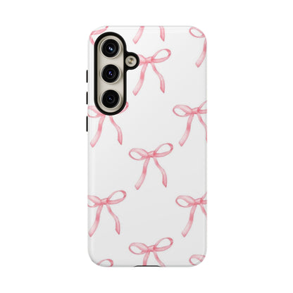 Pink Bows White Tough Phone Case