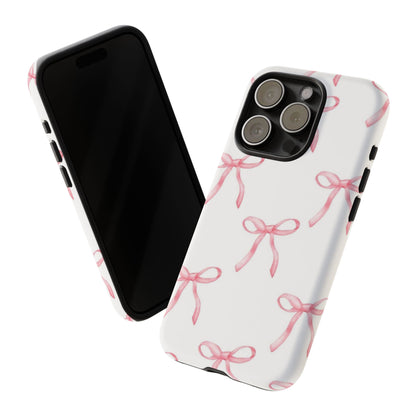 Pink Bows White Tough Phone Case