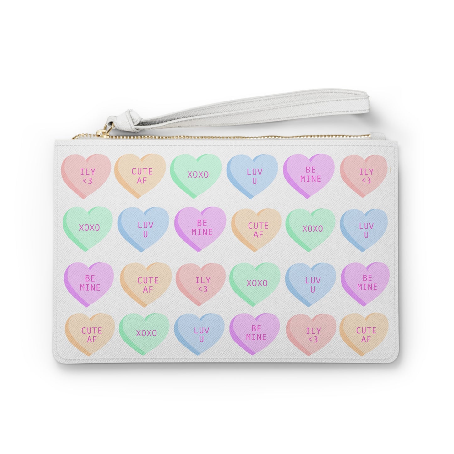 V-Day Heart Patterned Clutch Bag