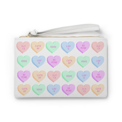 V-Day Heart Patterned Clutch Bag