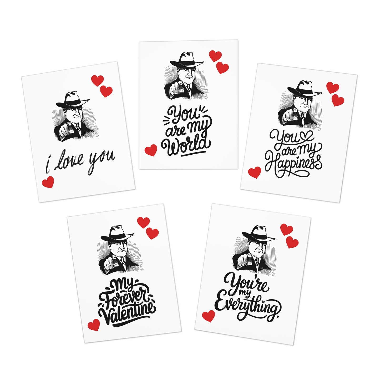 Detective Guy Valentine's Day Cards (5-Pack)