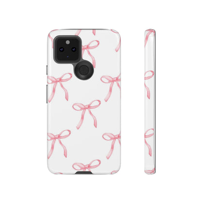 Pink Bows White Tough Phone Case