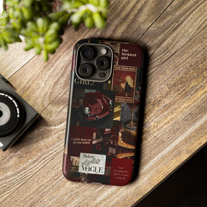 Dark Red and Black Aesthetic Tough Phone Case