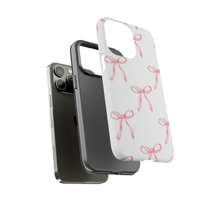 Pink Bows White Tough Phone Case