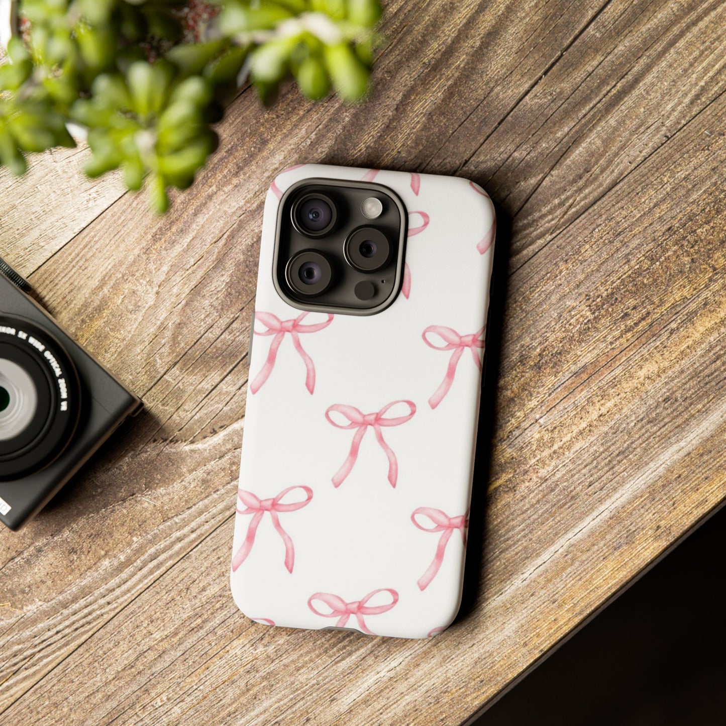 Pink Bows White Tough Phone Case