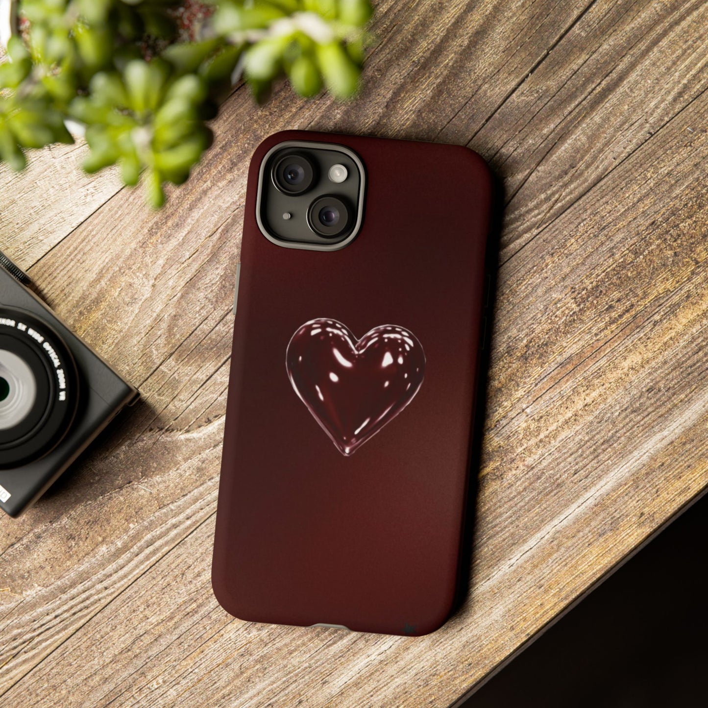 Dark Red Heart Tough Phone Case