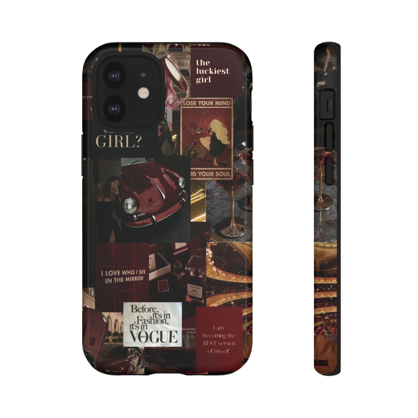 Dark Red and Black Aesthetic Tough Phone Case