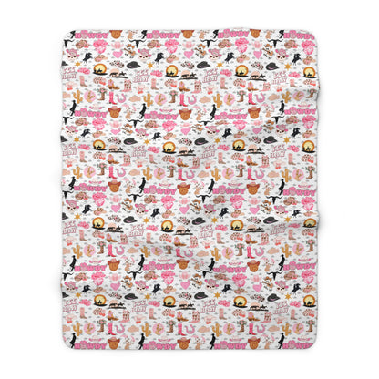 Pink Cowgirl Sherpa Fleece Blanket