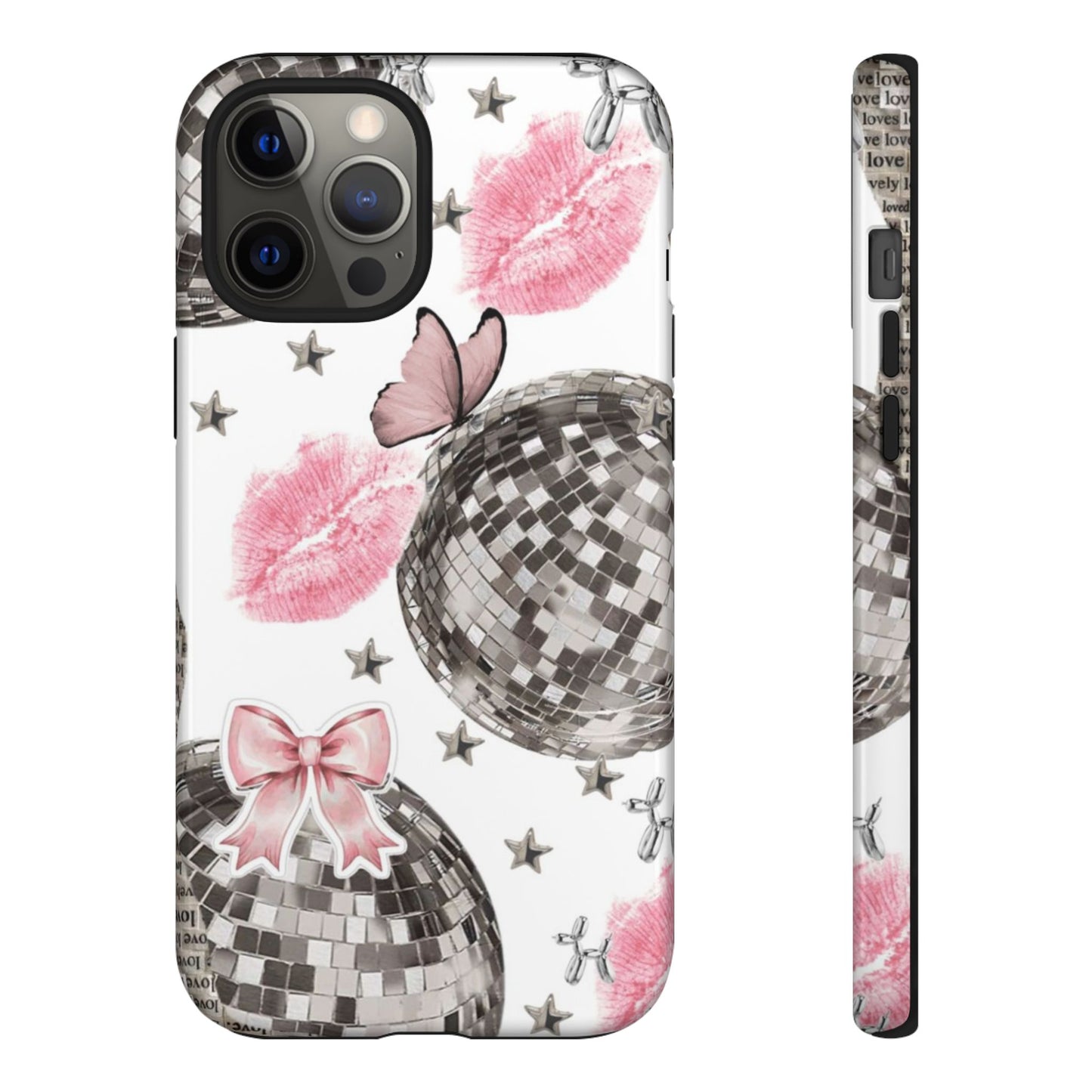 Disco Ball and Lip Marks Tough Phone Case