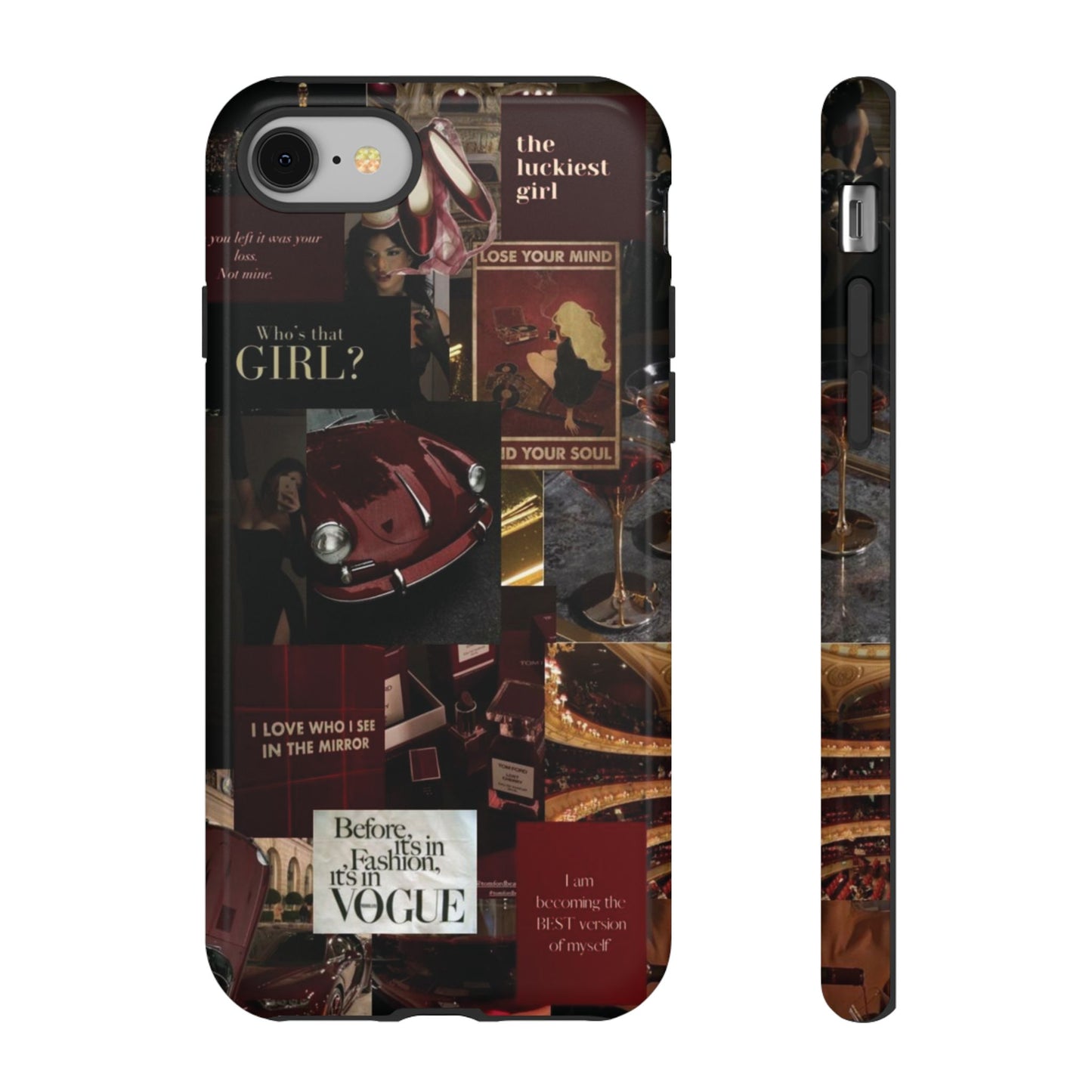 Dark Red and Black Aesthetic Tough Phone Case