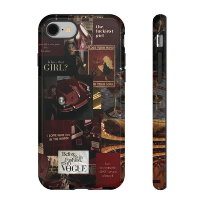 Dark Red and Black Aesthetic Tough Phone Case