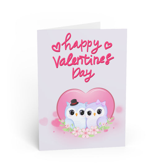 Two Lover Owls Valentines Day Card