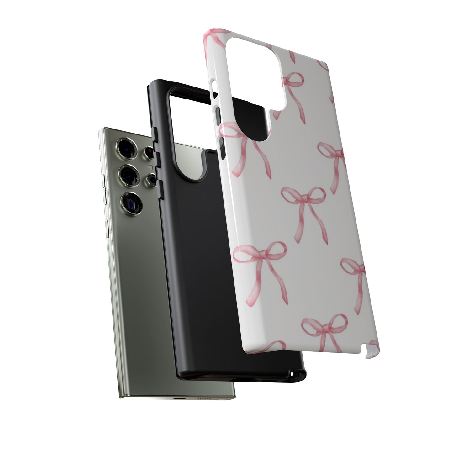 Pink Bows White Tough Phone Case