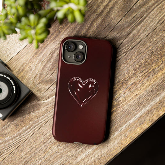 Dark Red Heart Tough Phone Case