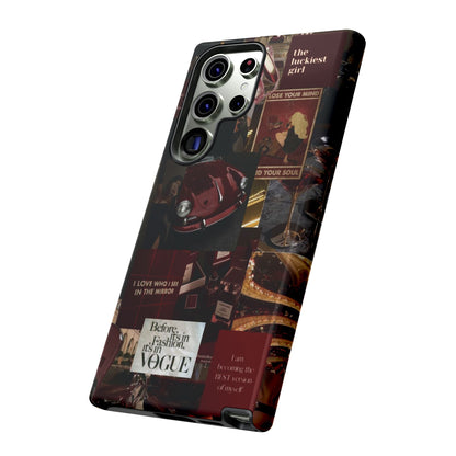 Dark Red and Black Aesthetic Tough Phone Case