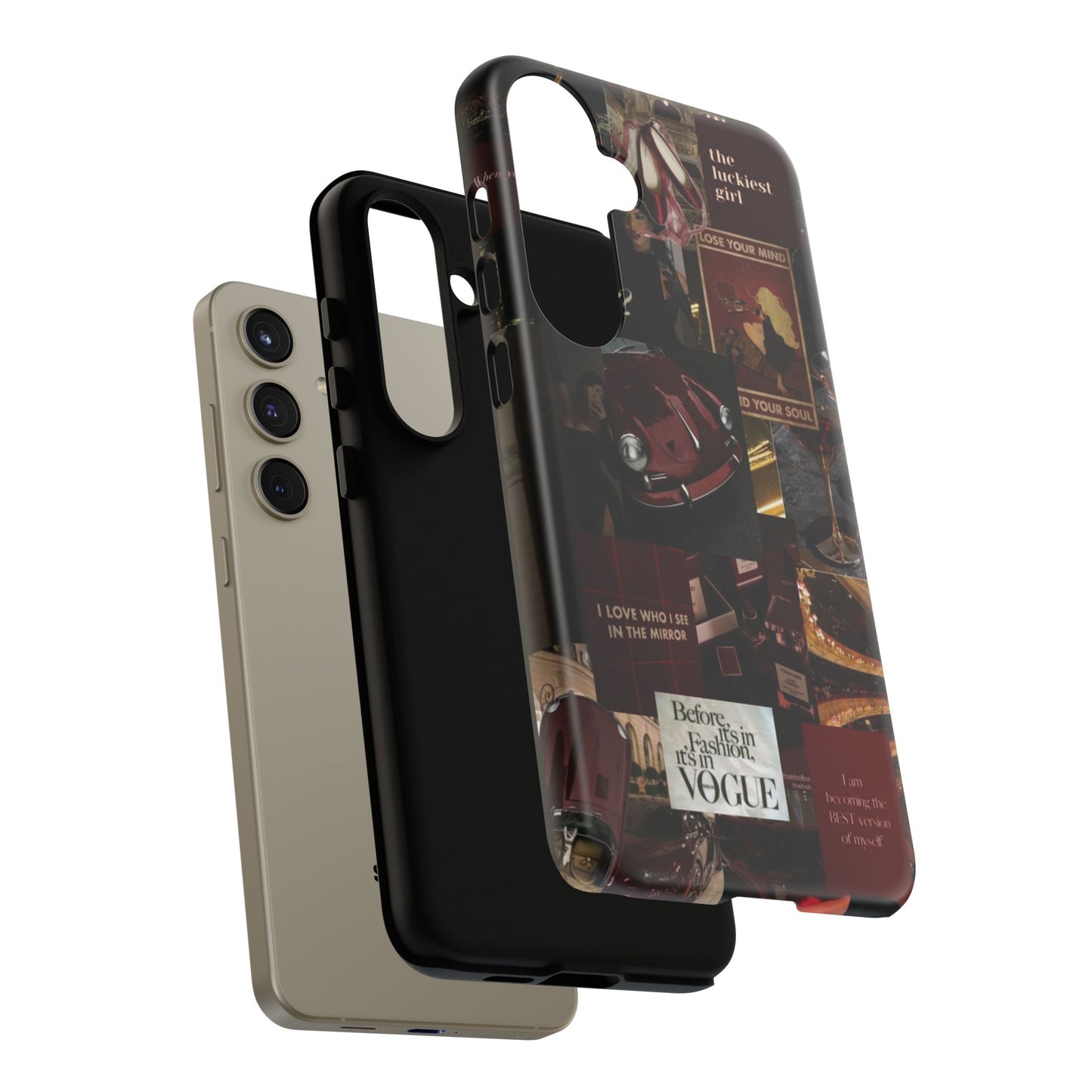 Dark Red and Black Aesthetic Tough Phone Case