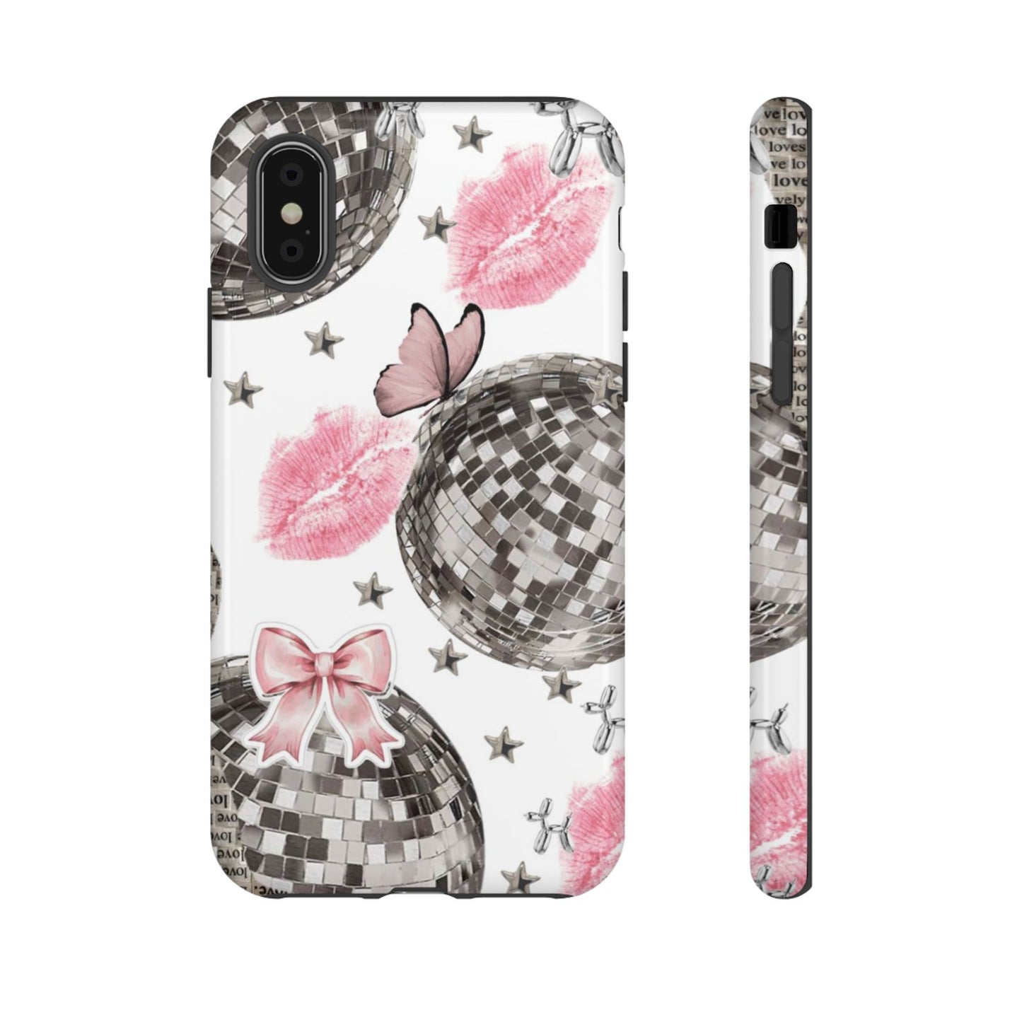 Disco Ball and Lip Marks Tough Phone Case