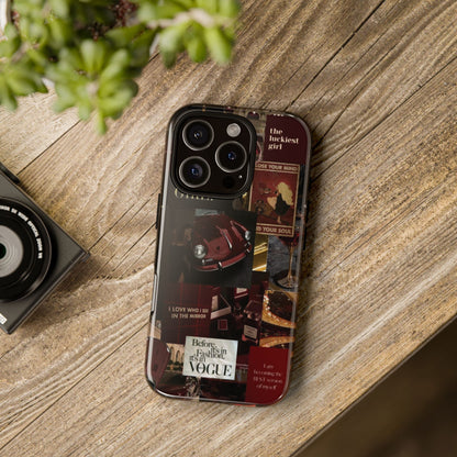 Dark Red and Black Aesthetic Tough Phone Case