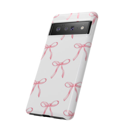 Pink Bows White Tough Phone Case