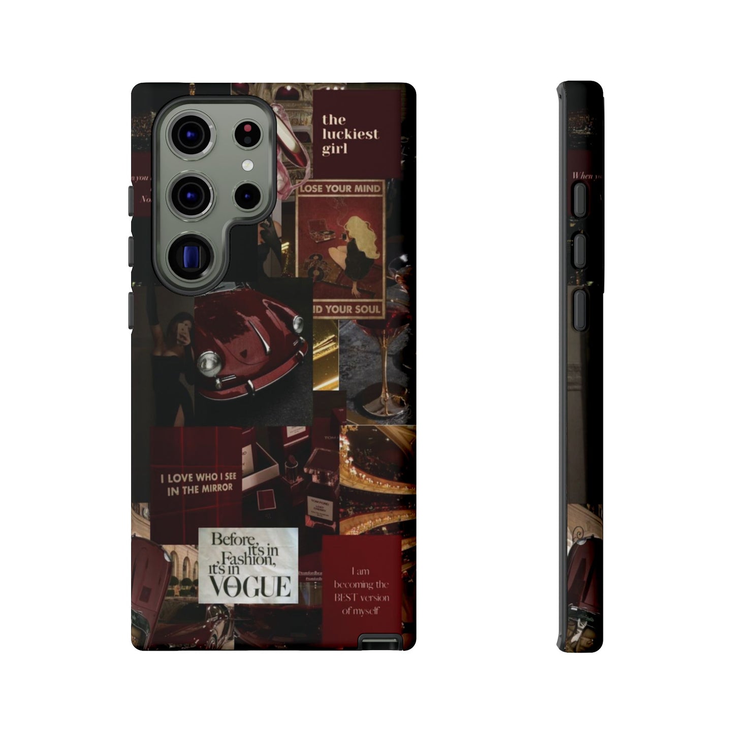 Dark Red and Black Aesthetic Tough Phone Case