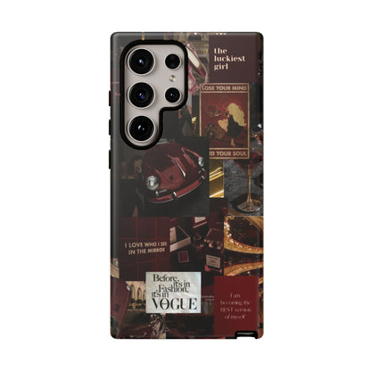 Dark Red and Black Aesthetic Tough Phone Case