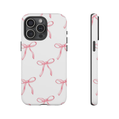 Pink Bows White Tough Phone Case