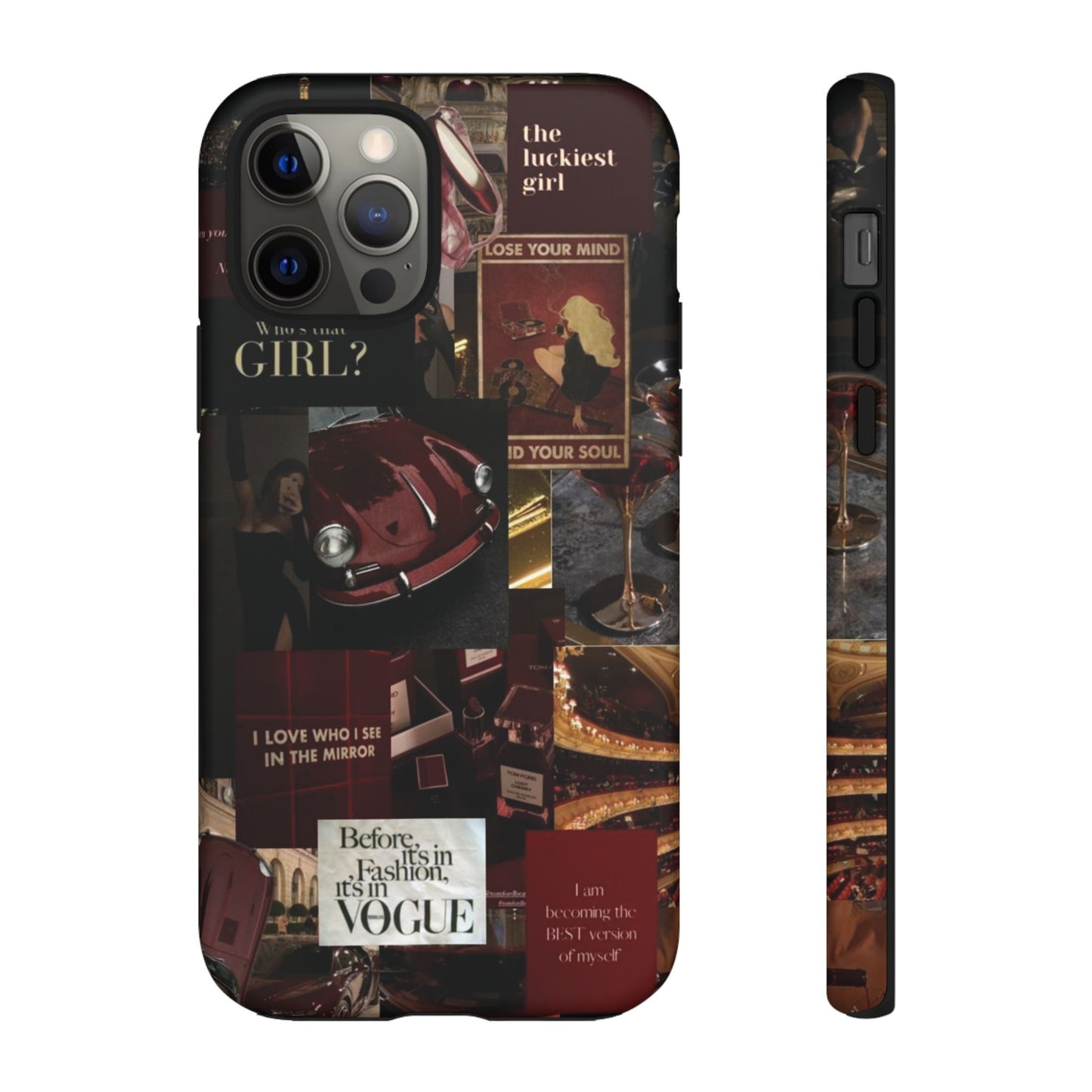 Dark Red and Black Aesthetic Tough Phone Case