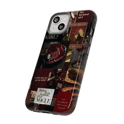 Dark Red and Black Aesthetic Tough Phone Case