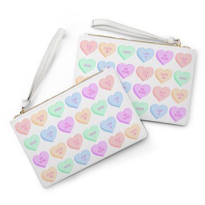 V-Day Heart Patterned Clutch Bag