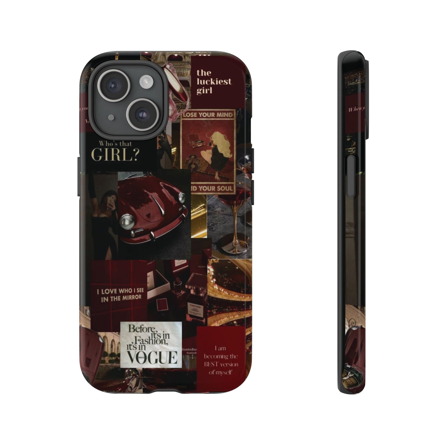 Dark Red and Black Aesthetic Tough Phone Case