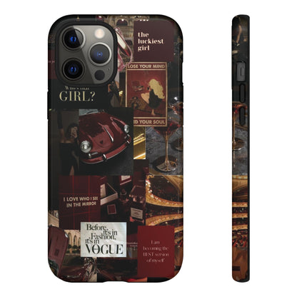 Dark Red and Black Aesthetic Tough Phone Case