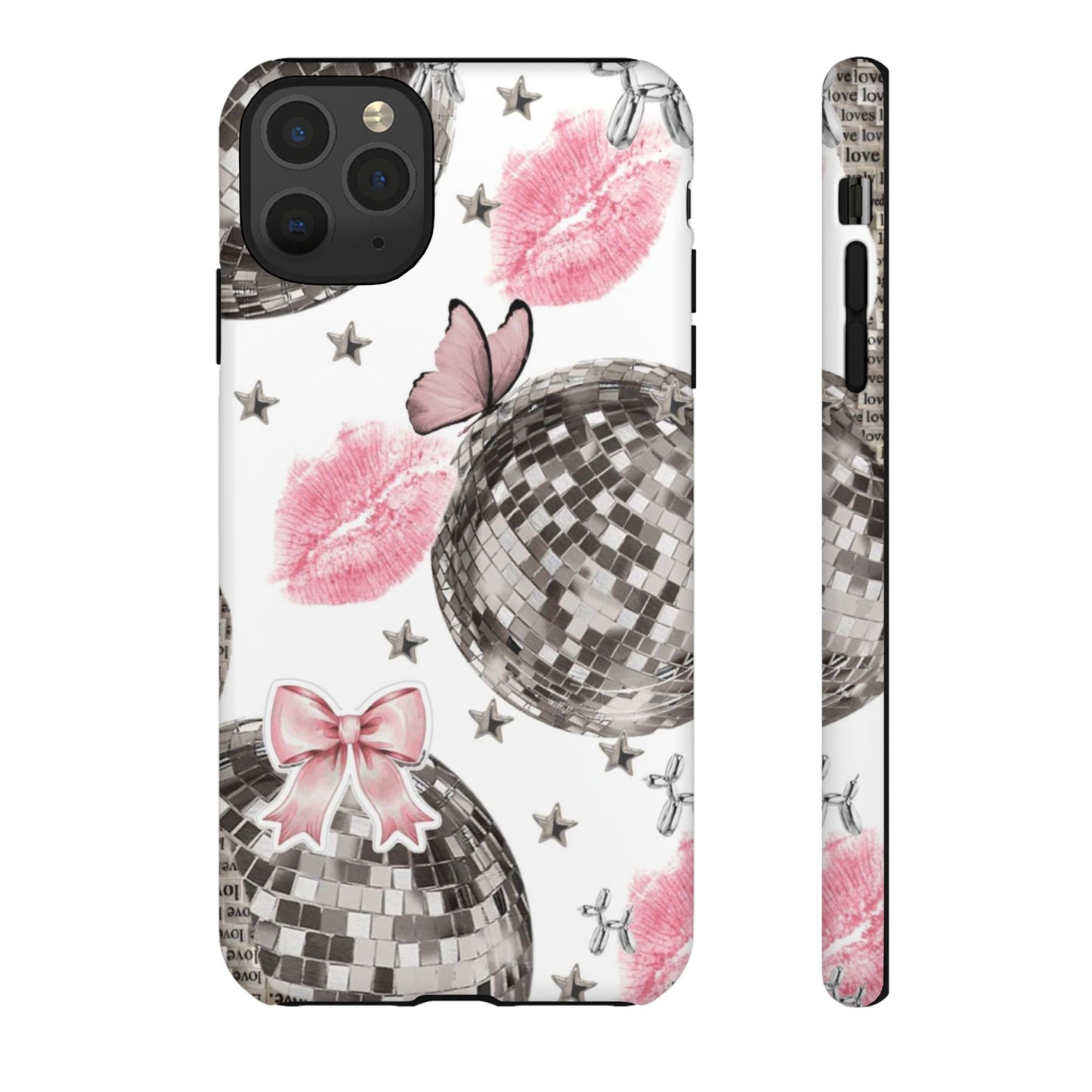 Disco Ball and Lip Marks Tough Phone Case