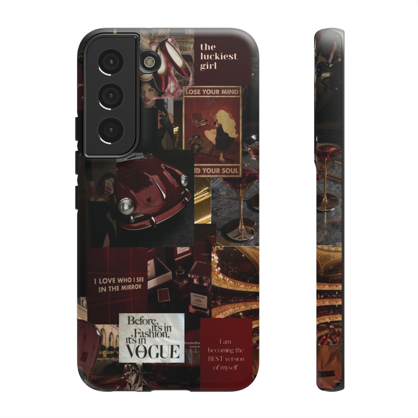 Dark Red and Black Aesthetic Tough Phone Case