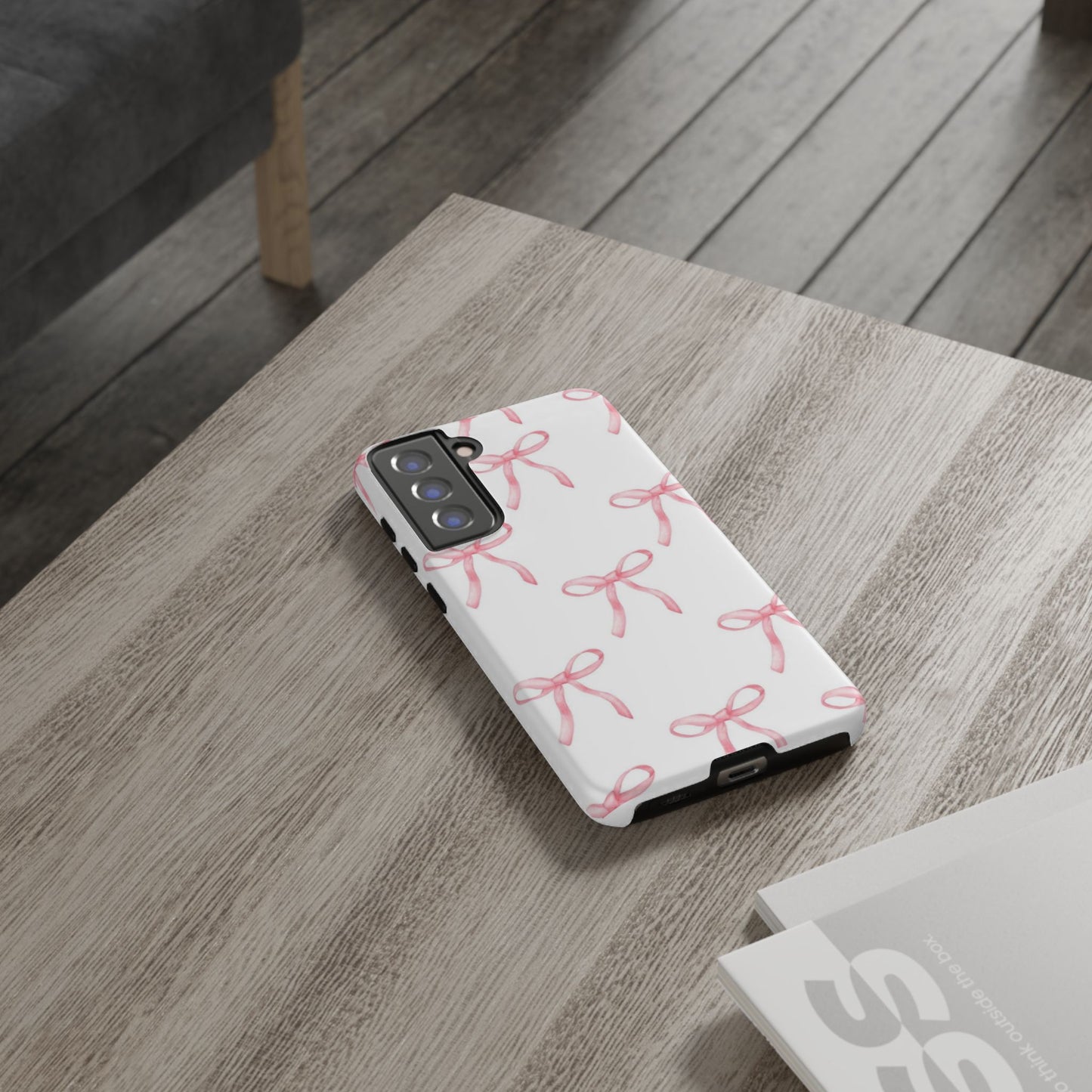 Pink Bows White Tough Phone Case