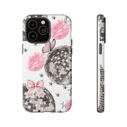 Disco Ball and Lip Marks Tough Phone Case