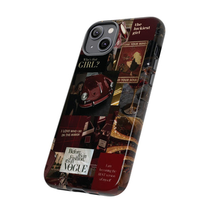 Dark Red and Black Aesthetic Tough Phone Case