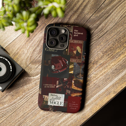 Dark Red and Black Aesthetic Tough Phone Case