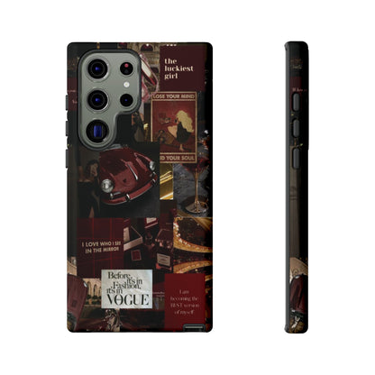 Dark Red and Black Aesthetic Tough Phone Case