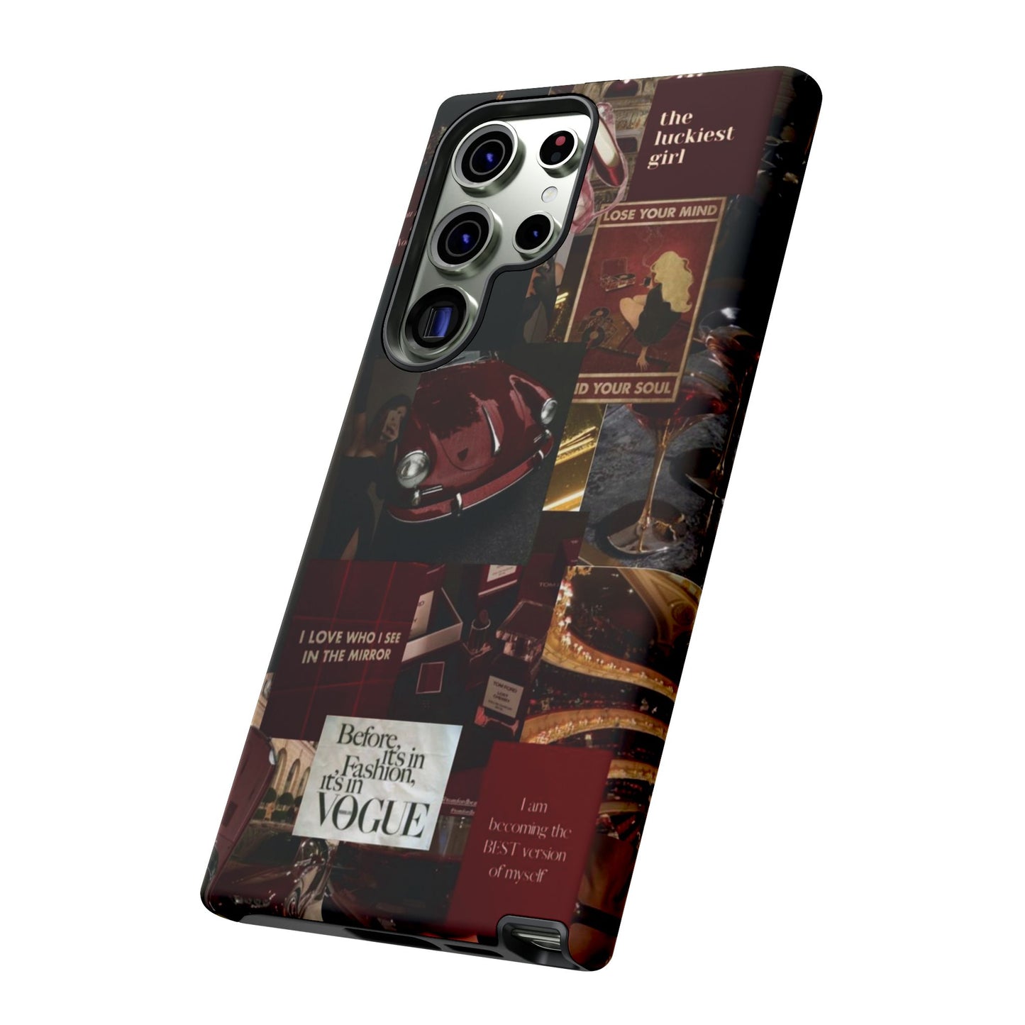 Dark Red and Black Aesthetic Tough Phone Case