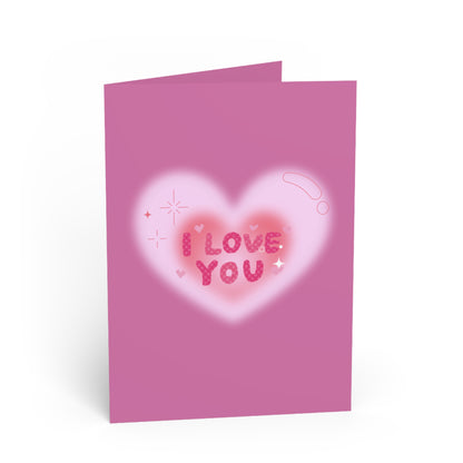 I Love You Pink Heart Valentines Day Card