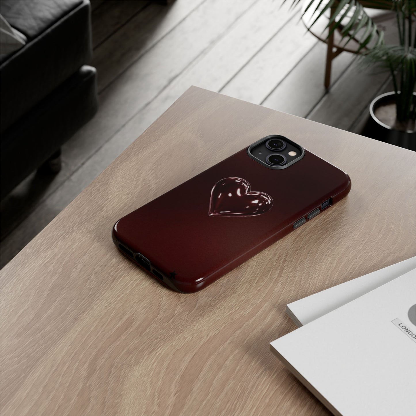 Dark Red Heart Tough Phone Case