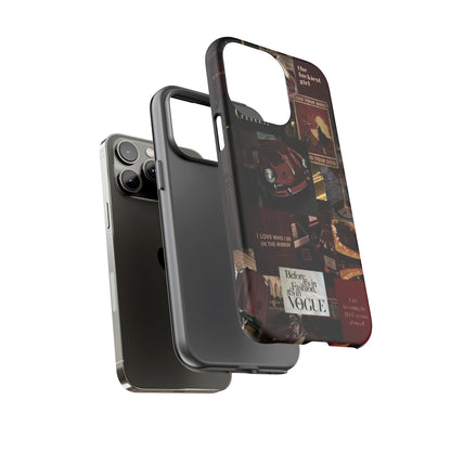 Dark Red and Black Aesthetic Tough Phone Case